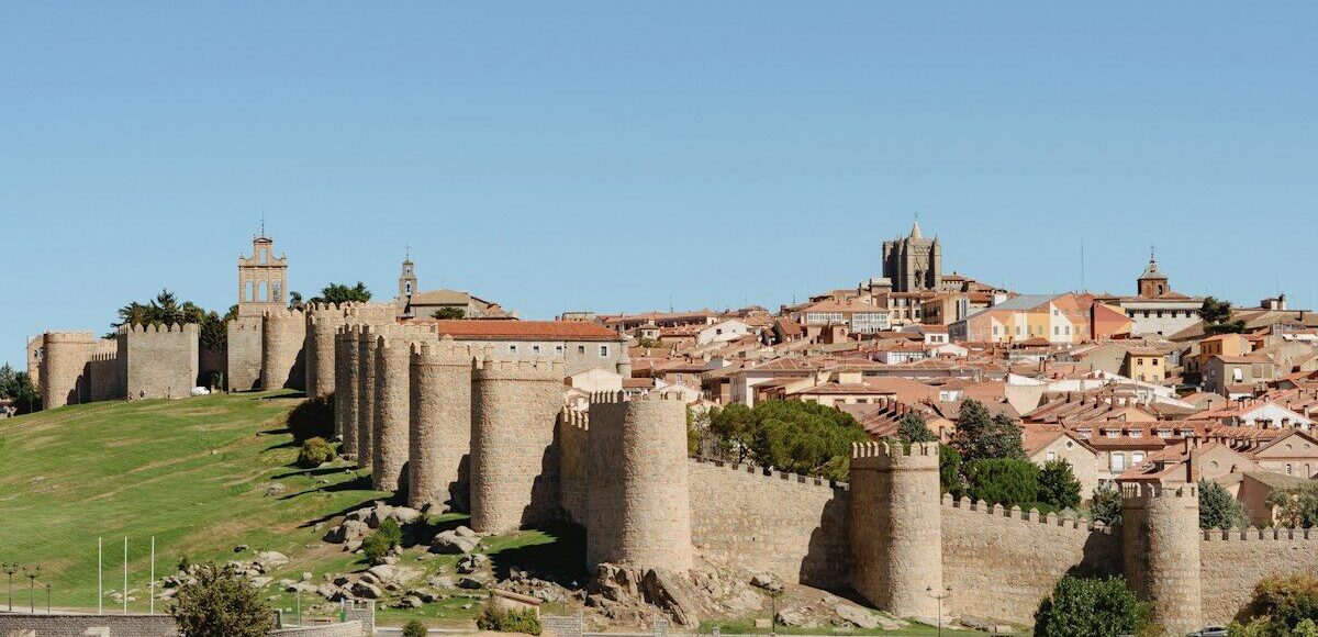 Ávila, Spain with many buildings